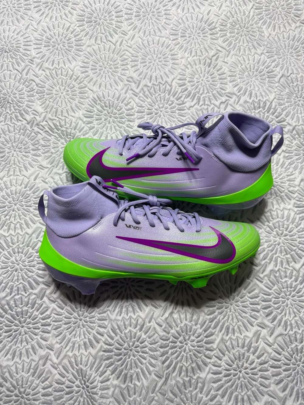 Nike Vapor Pro 1 Football Cleats Green Strike Purple IB8250-500 Men's Size 12